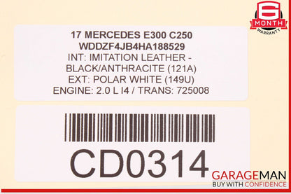17-19 Mercedes W213 E300 Automatic Transmission 725.008 OEM