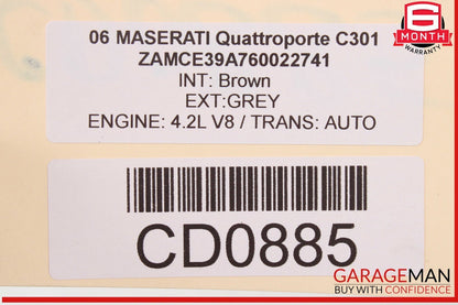 03-13 Maserati Quattroporte M139 Sunroof Guide Rail Frame Glass Track OEM