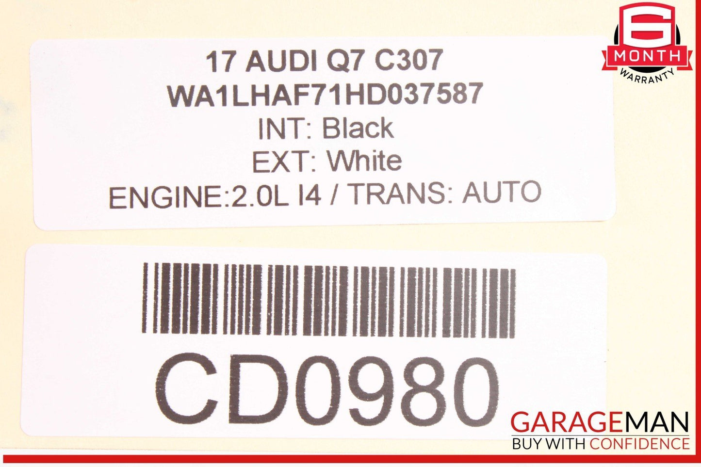 17-19 Audi Q7 2.0L Turbo Engine Motor Assembly AWD OEM 68k