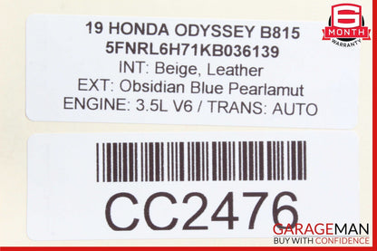 18-23 Honda Odyssey Rear Left Driver Side Door Shell Panel Cover OEM