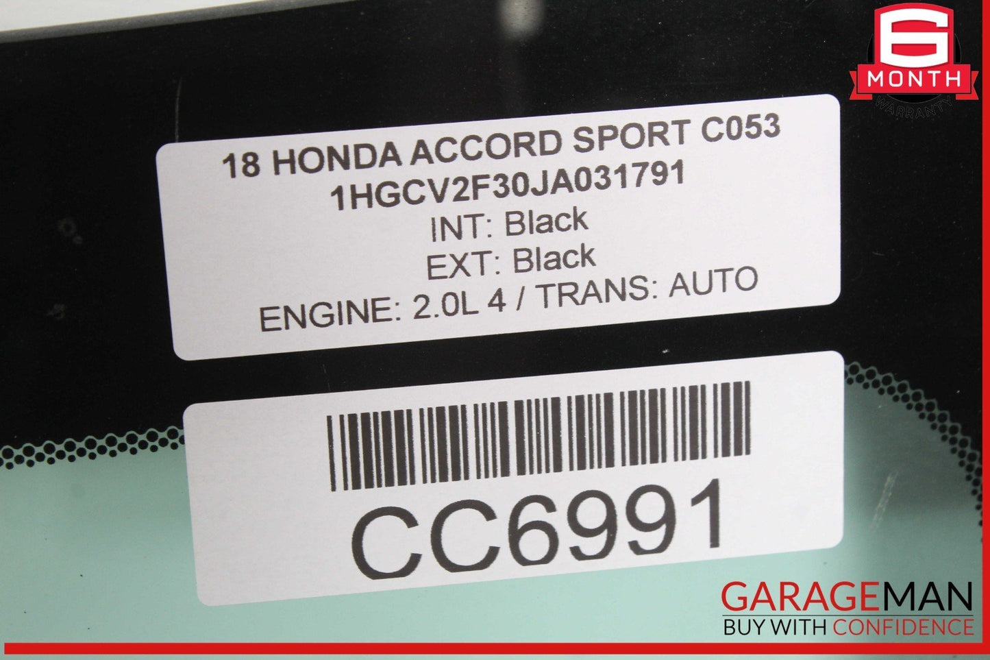 18-22 Honda Accord Sport Rear Windshield Back Window Glass OEM