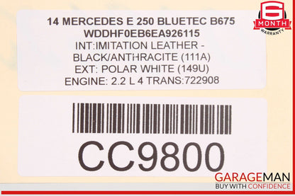 14-16 Mercedes W212 E250 Bluetec 2.1L Complete Engine Motor Block Assy OEM 81k