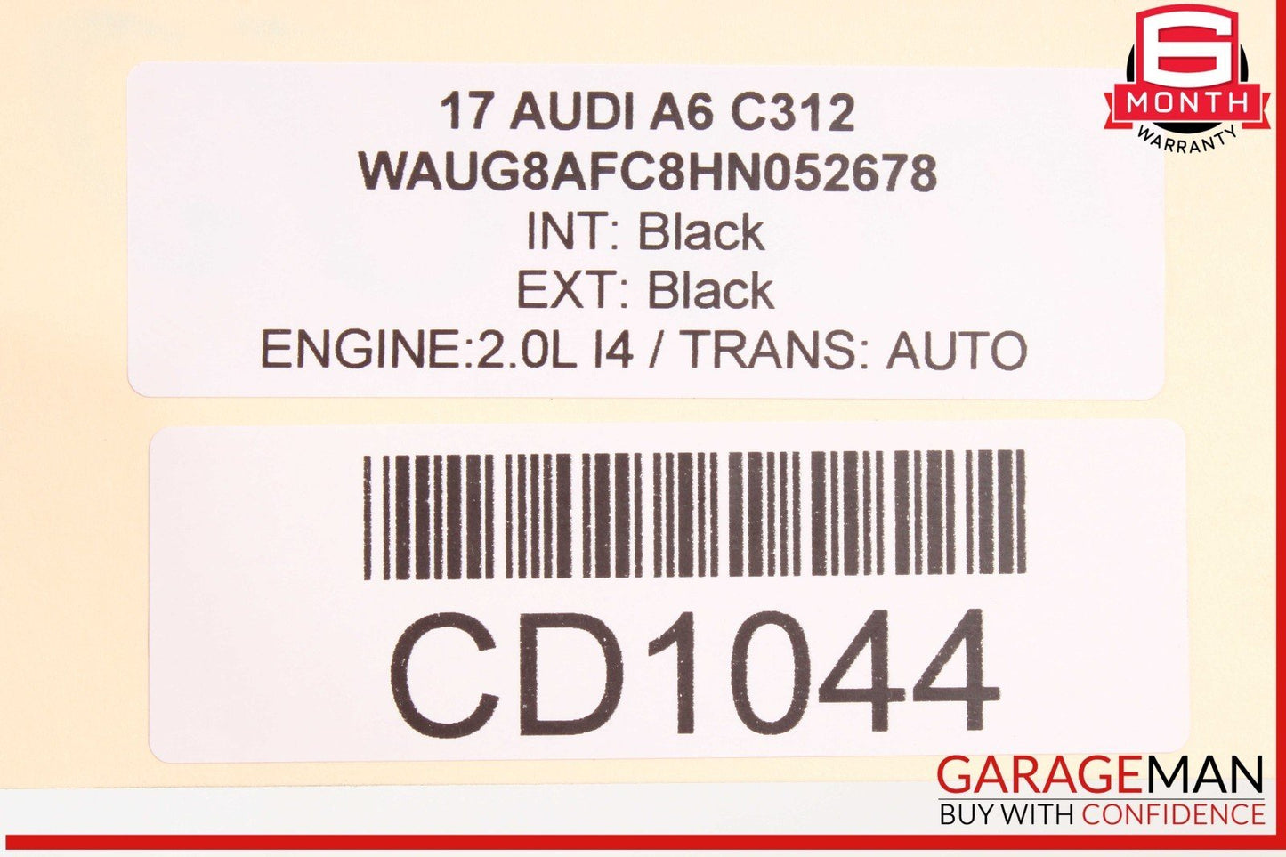 16-18 Audi A6 2.0L Engine Motor Assembly AWD OEM 168k