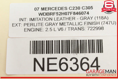05-07 Mercedes W203 C230 Front Right Passenger Side Headlight Lamp Halogen OEM