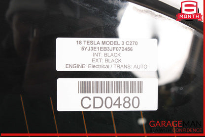 17-23 Tesla Model 3 Rear Pano Panoramic Roof Glass Panel OEM