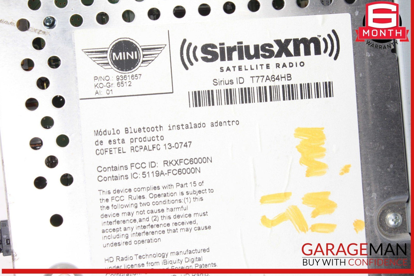 14-15 Mini Cooper Radio Stereo Bluetooth AM FM Tuner 9361657 OEM