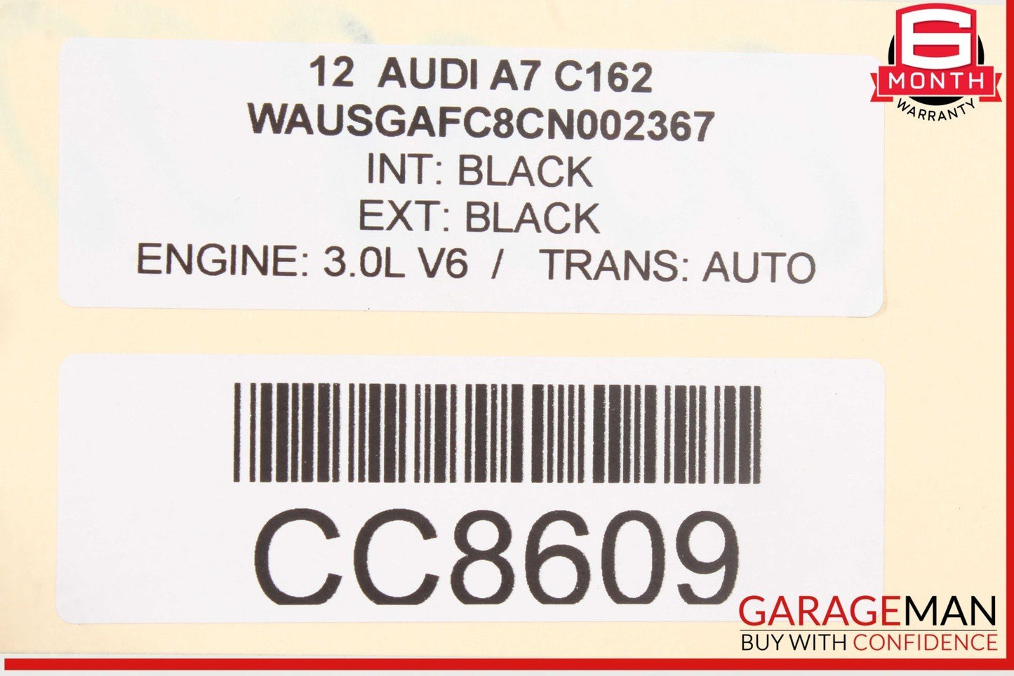 12-18 Audi A7 RS7 S7 Front Left Driver Side Door Shell Panel Black OEM