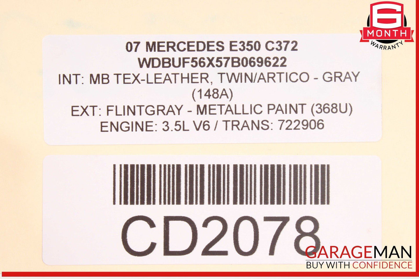 07-09 Mercedes W211 E550 E350 Front Right Lower Bottom Seat Cushion Cover OEM