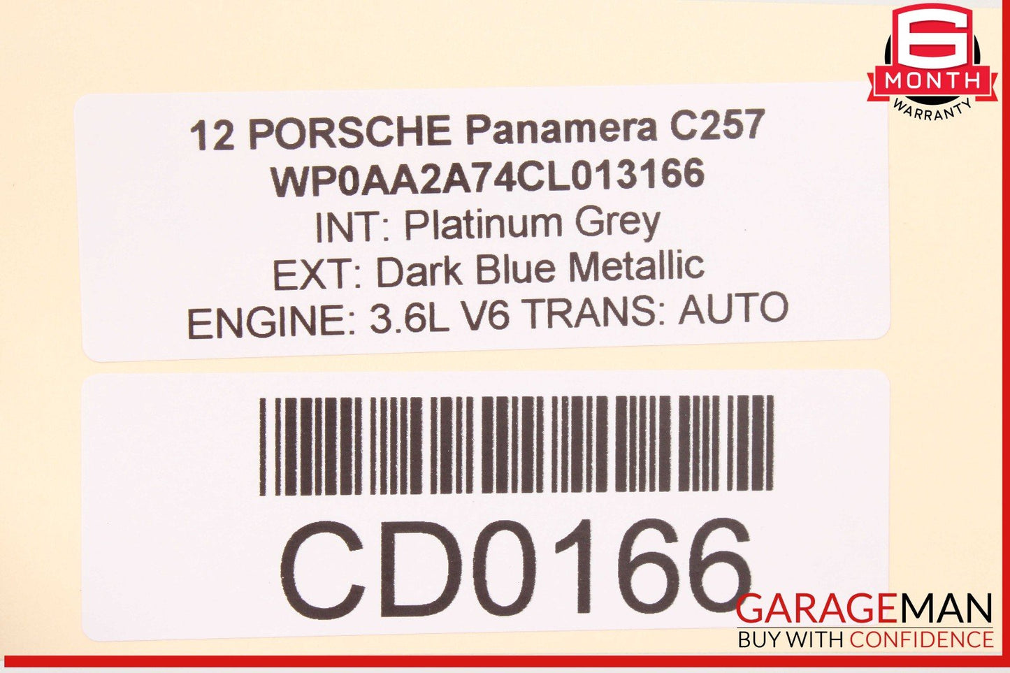 10-16 Porsche Panamera 970 Front Right Side Interior Door Panel OEM