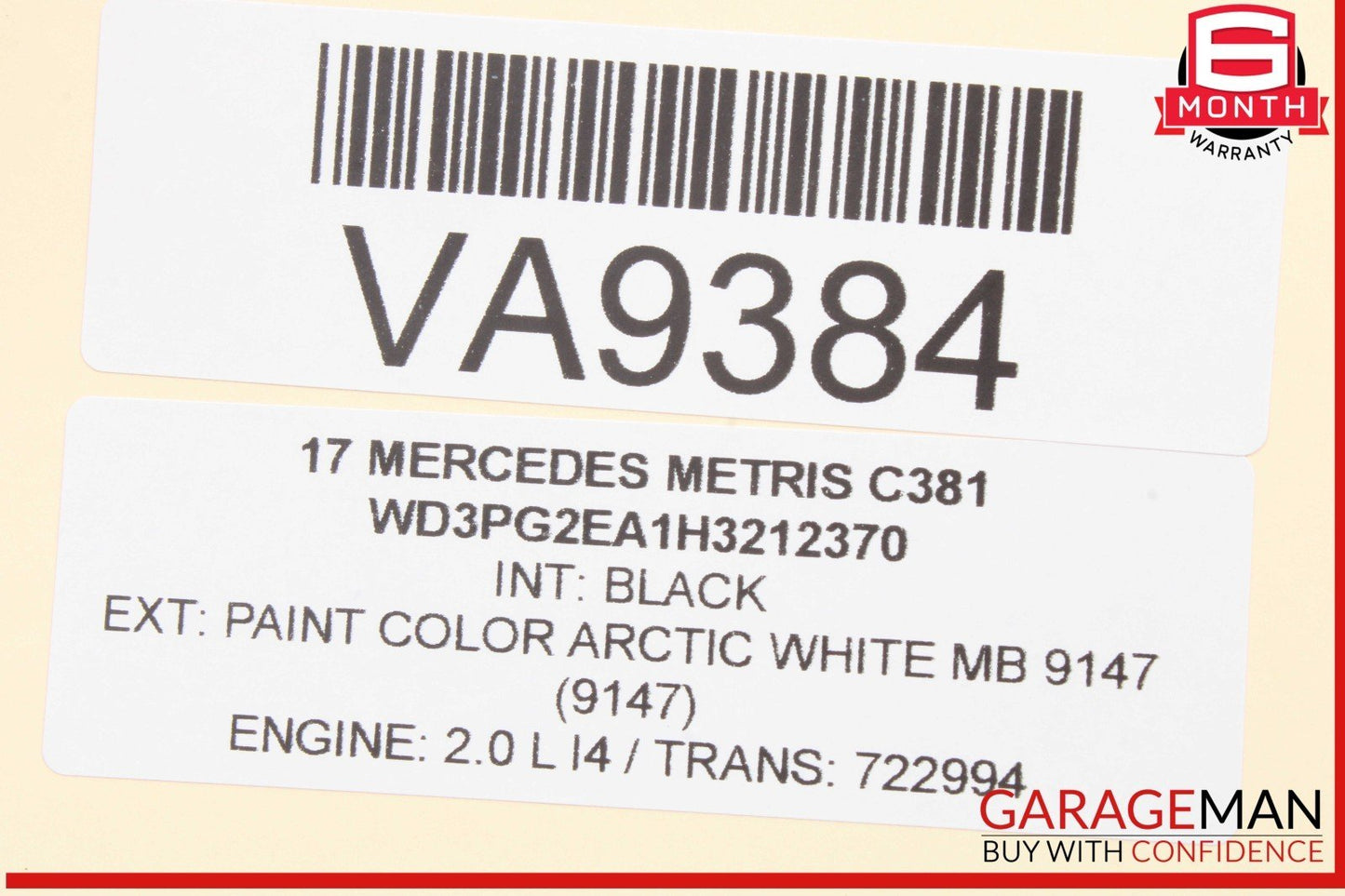 16-23 Mercedes W447 Metris Rear Right Side Sliding Door Interior Handle OEM