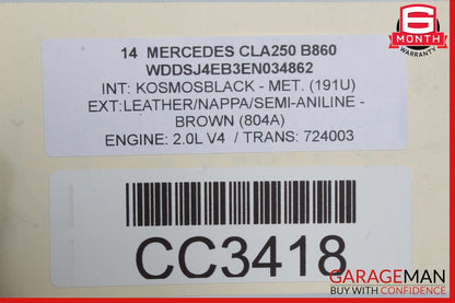 14-18 Mercedes W117 CLA250 Rear Lower Bottom Seat Cushion Cover OEM