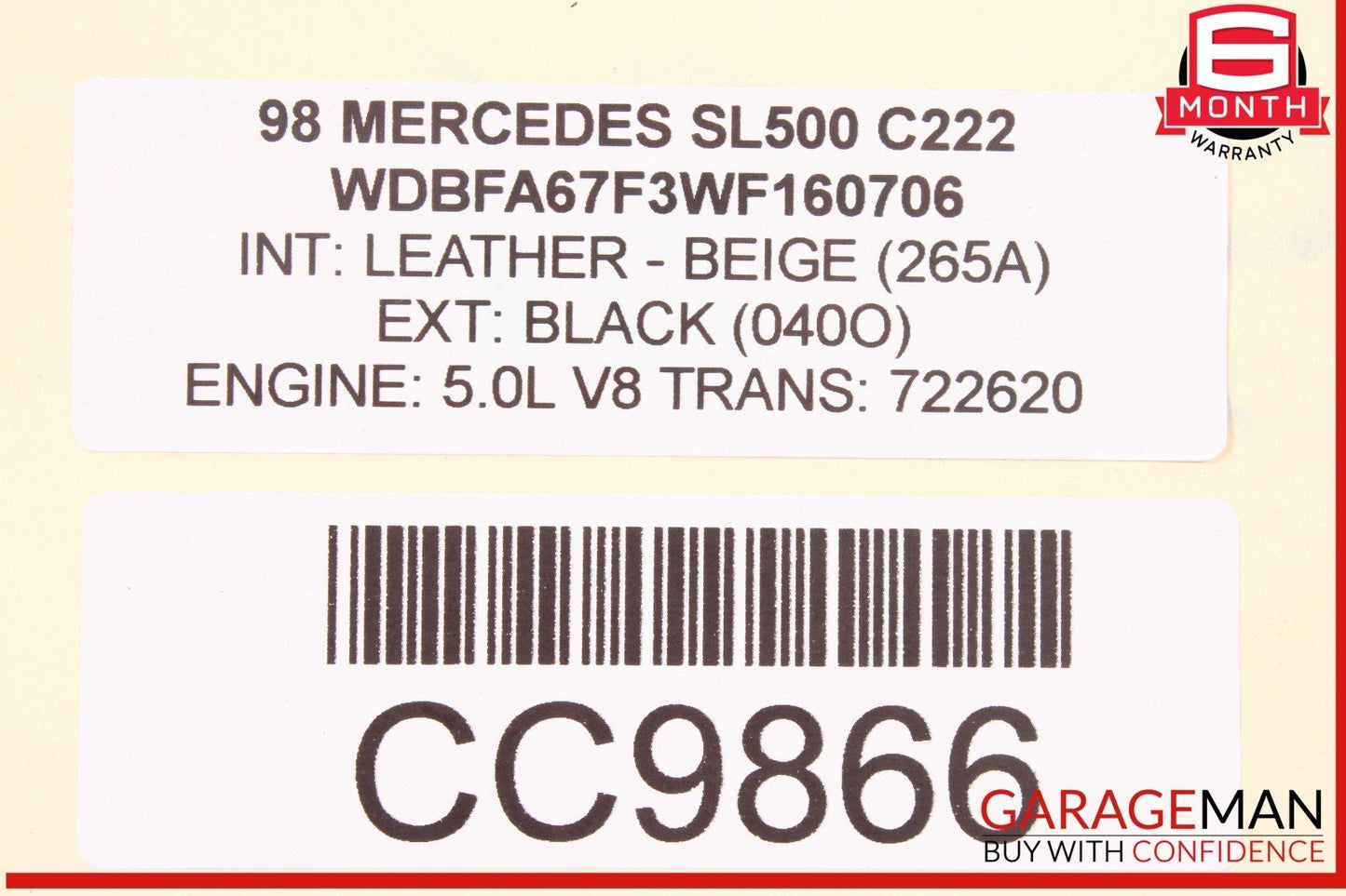 94-02 Mercedes R129 SL500 AC A/C Condenser Radiator Cooling Fan Shroud Motor OEM