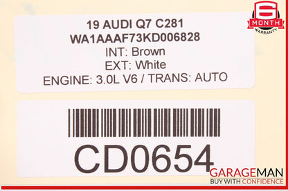 17-19 Audi Q7 Front Left Driver Side Door Shell White OEM