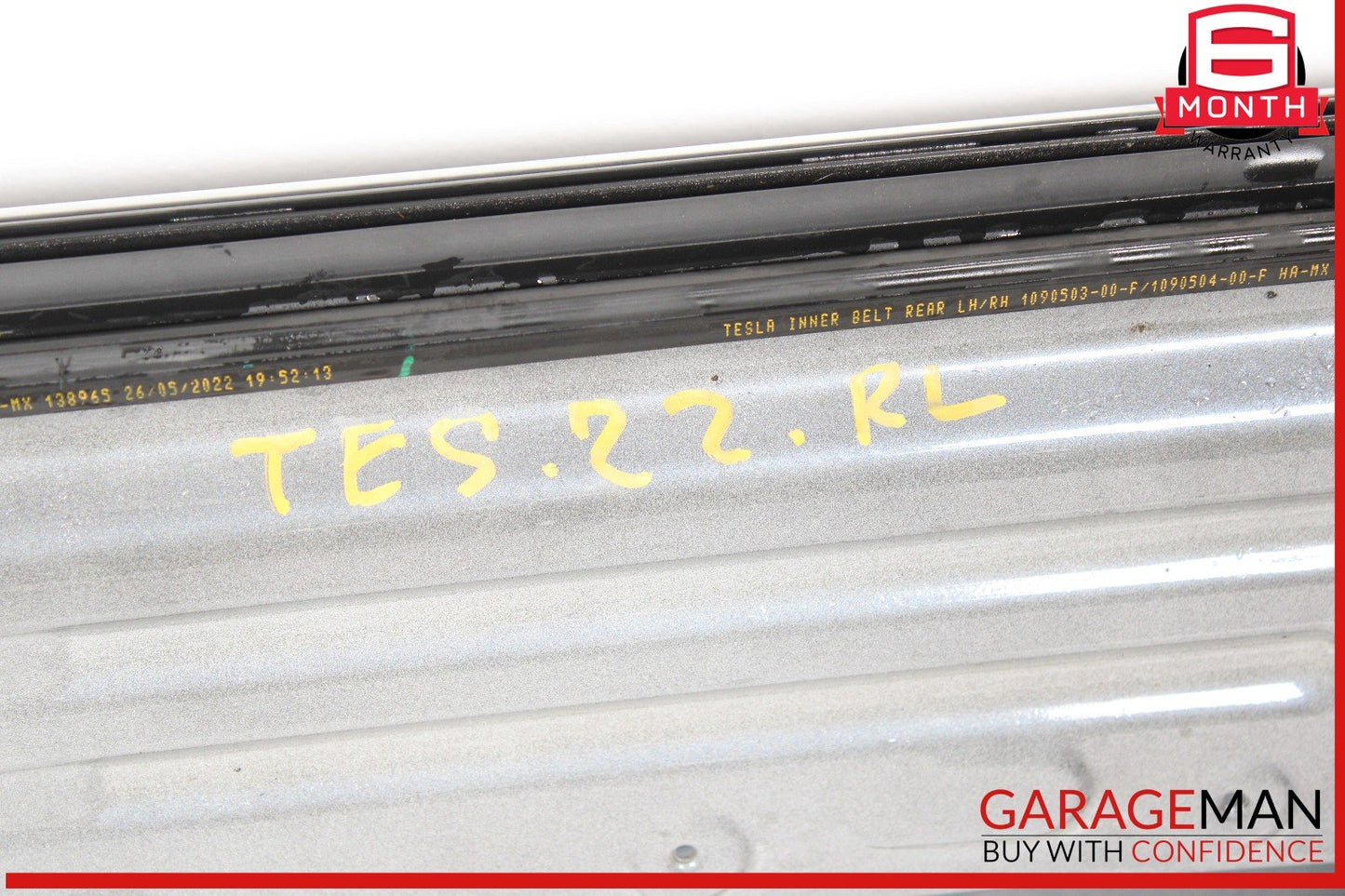 17-23 Tesla Model 3 Rear Left Driver Side Door Shell Panel OEM