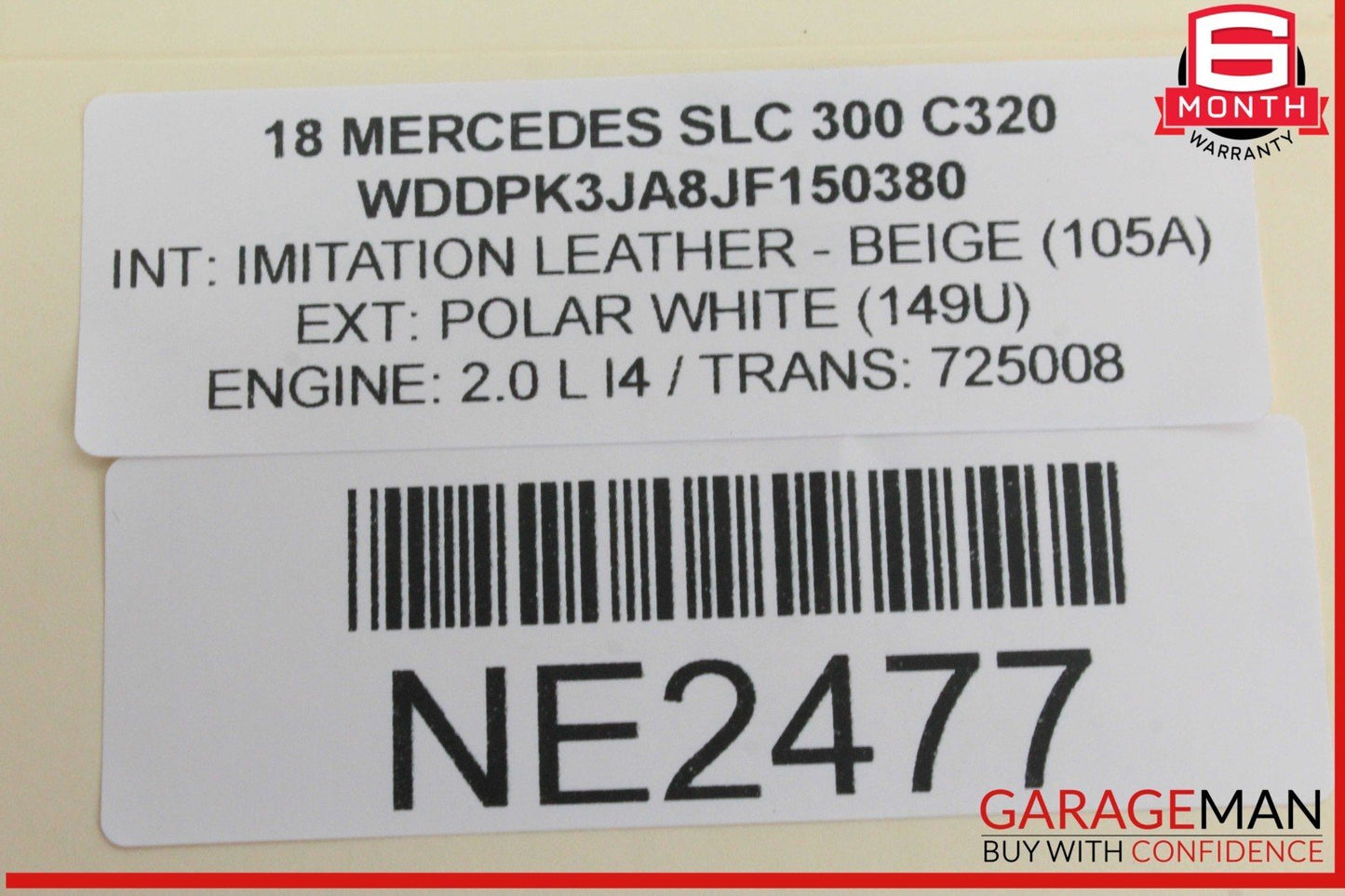 12-20 Mercedes R172 SLC300 SLC43 AMG Front Overhead Dome Light Lamp Assy OEM