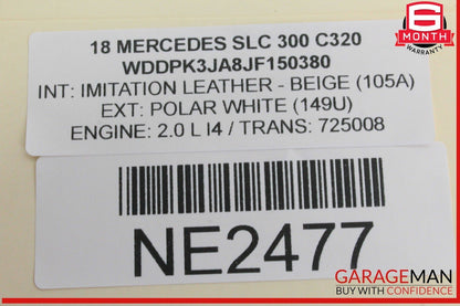 12-20 Mercedes R172 SLC300 SLC43 AMG Front Overhead Dome Light Lamp Assy OEM