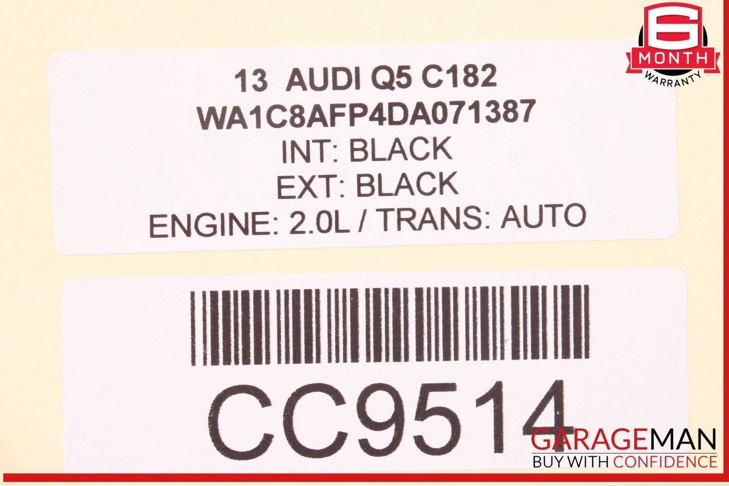 13-17 Audi Q5 SQ5 Front Right Side Upper Seat Cushion Black OEM
