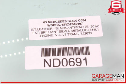 03-12 Mercedes R230 SL500 SL55 AMG Front Left Driver Side Door Window Glass OEM