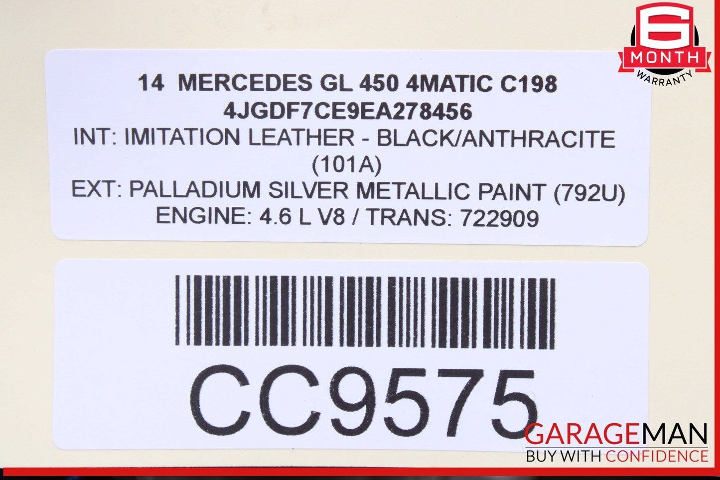 12-19 Mercedes X166 GL450 GL550 Front Sub Frame Subframe Engine Crossmember OEM