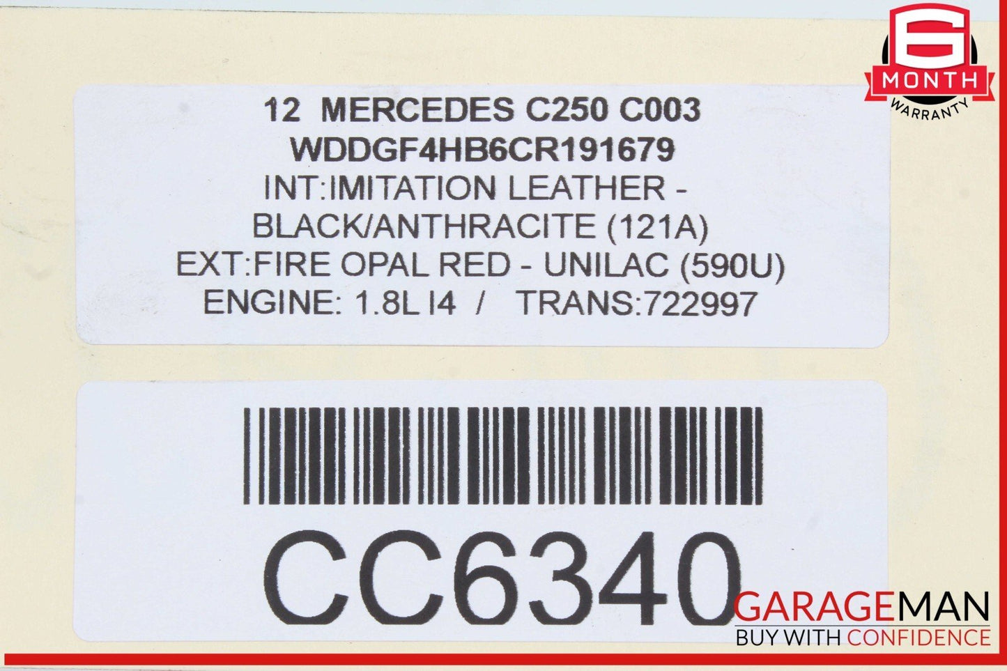 12-15 Mercedes W204 C250 7G Tronic Automatic Transmission Assembly OEM 129k