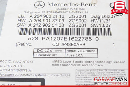 12-15 Mercedes W204 C250 C350 C300 Navigation Comand Head Unit DVD CD Audio OEM