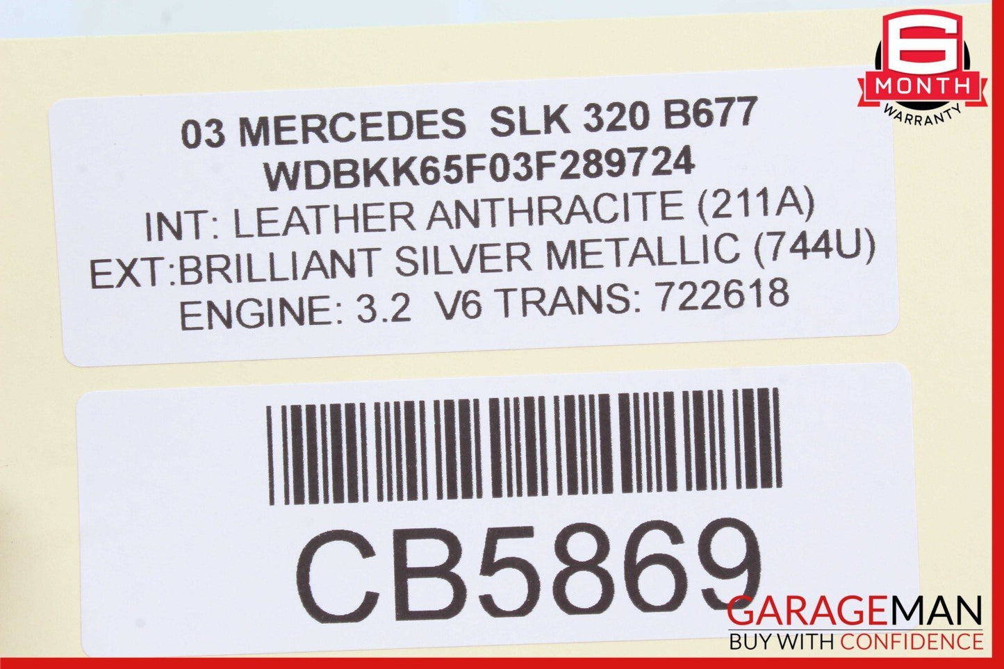 01-04 Mercedes R170 SLK320 Trunk Lid Lock Latch Actuator Assembly 1707500384 OEM