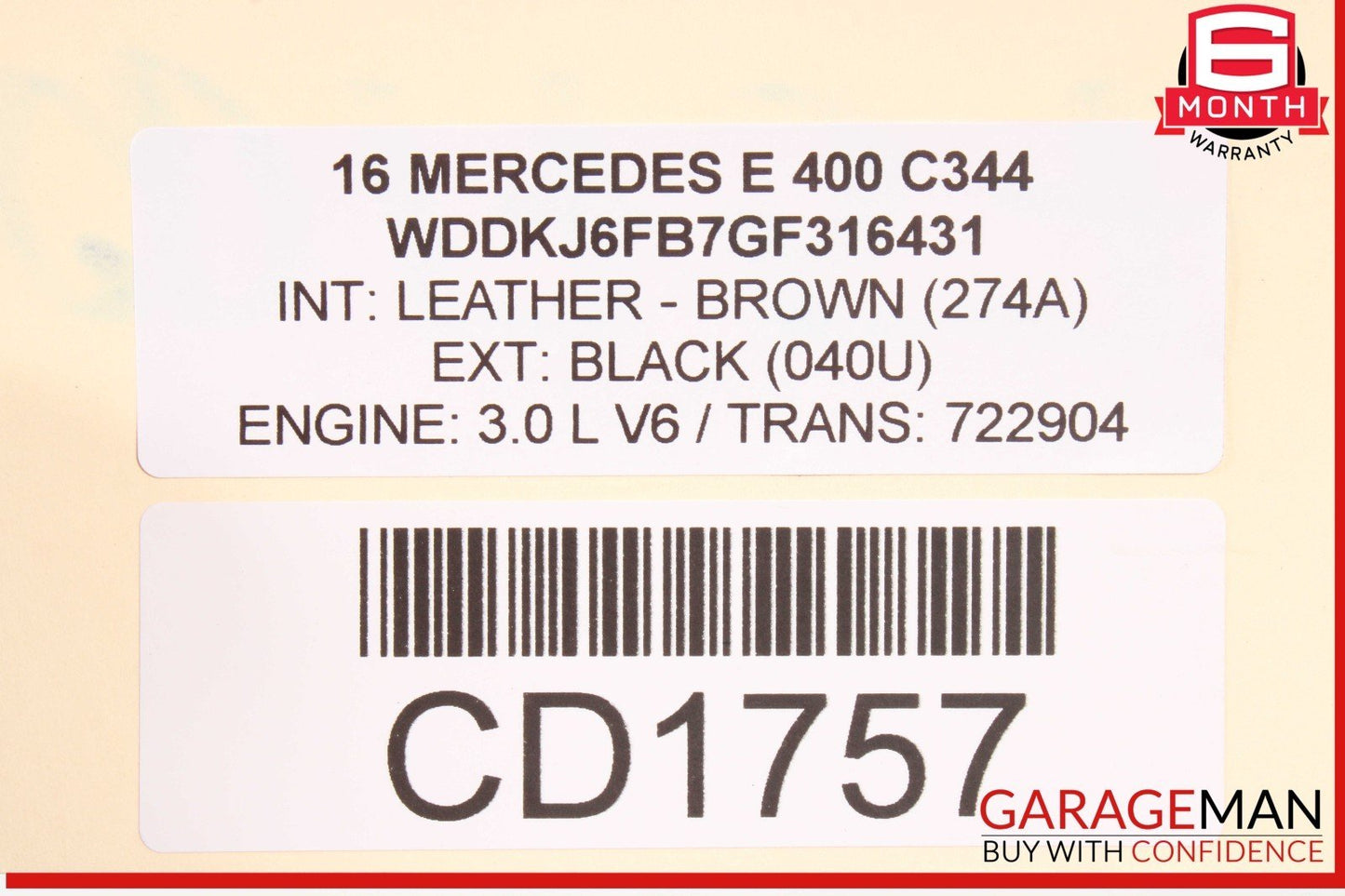15-20 Mercedes W207 E400 E450 M276 RWD Engine Motor Assembly 276.824 OEM 94k