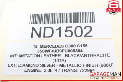 15-21 Mercedes W205 C300 Rear Left and Right Side Air Spring Suspension Bag OEM