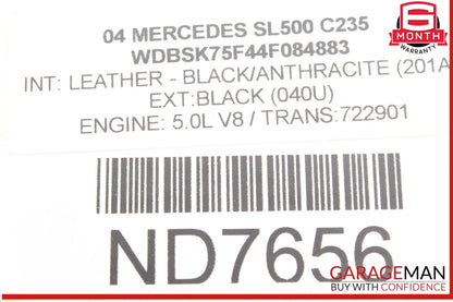 03-12 Mercedes R230 SL500 SL55 AMG Upper Radiator Support Frame 2306201931 OEM