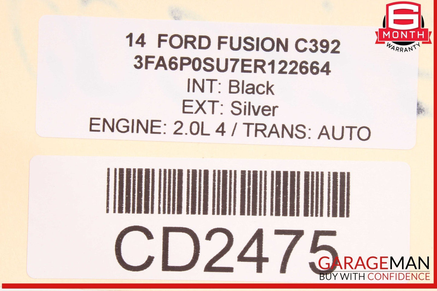 13-16 Ford Fusion Front Left Driver Side Interior Door Panel OEM