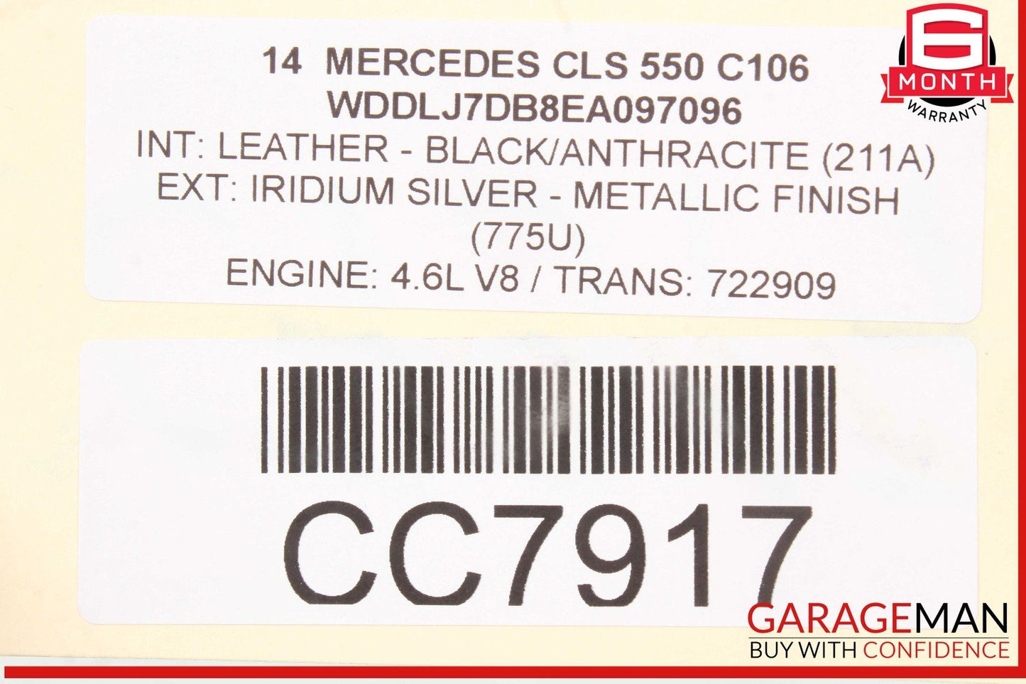 12-17 Mercedes W218 CLS550 S550 7G Tranny Automatic Transmission 722.909 93k