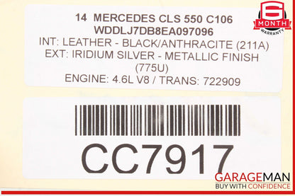 12-17 Mercedes W218 CLS550 S550 7G Tranny Automatic Transmission 722.909 93k