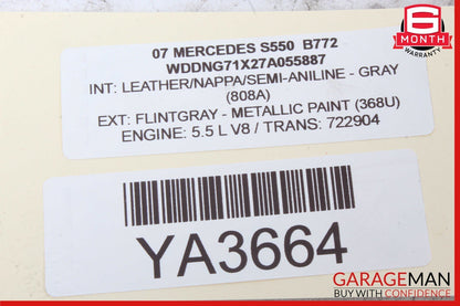 07-09 Mercedes W221 S550 S63 AMG CL550 Rear Trunk Fuse Relay Junction Box OEM