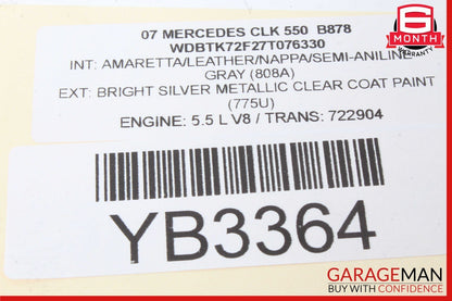 03-09 Mercedes W209 CLK550 CLK500 Front Right Side Door Mirror Rear View OEM