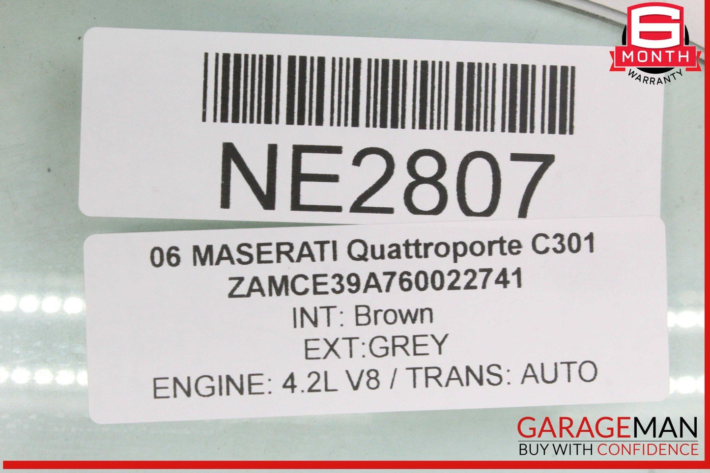 03-13 Maserati Quattroporte M139 Rear Left Side Door Window Glass OEM