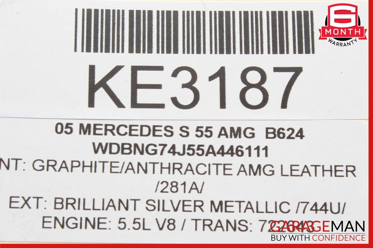 06-12 Mercedes W220 S55 AMG GLK350 M272 Left Side Exhaust Manifold Header OEM