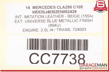14-19 Mercedes W117 CLA250 CLA45 AMG  Front Left Exterior Door Shell Panel OEM