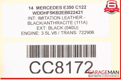 14-16 Mercedes W212 E350 E550 Front Right Side Interior Door Panel Trim Assembly