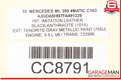 12-19 Mercedes W166 ML350 GLE400 Rear Subframe Sub Cross Frame Crossmember Bar