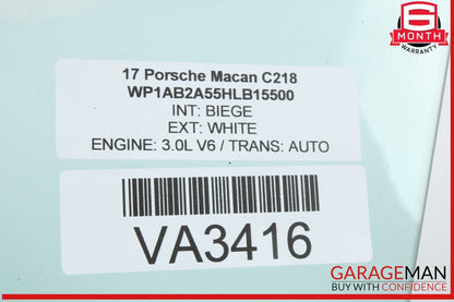 15-24 Porsche Macan 95B Front Left Driver Side Door Window Glass 95B845201B OEM