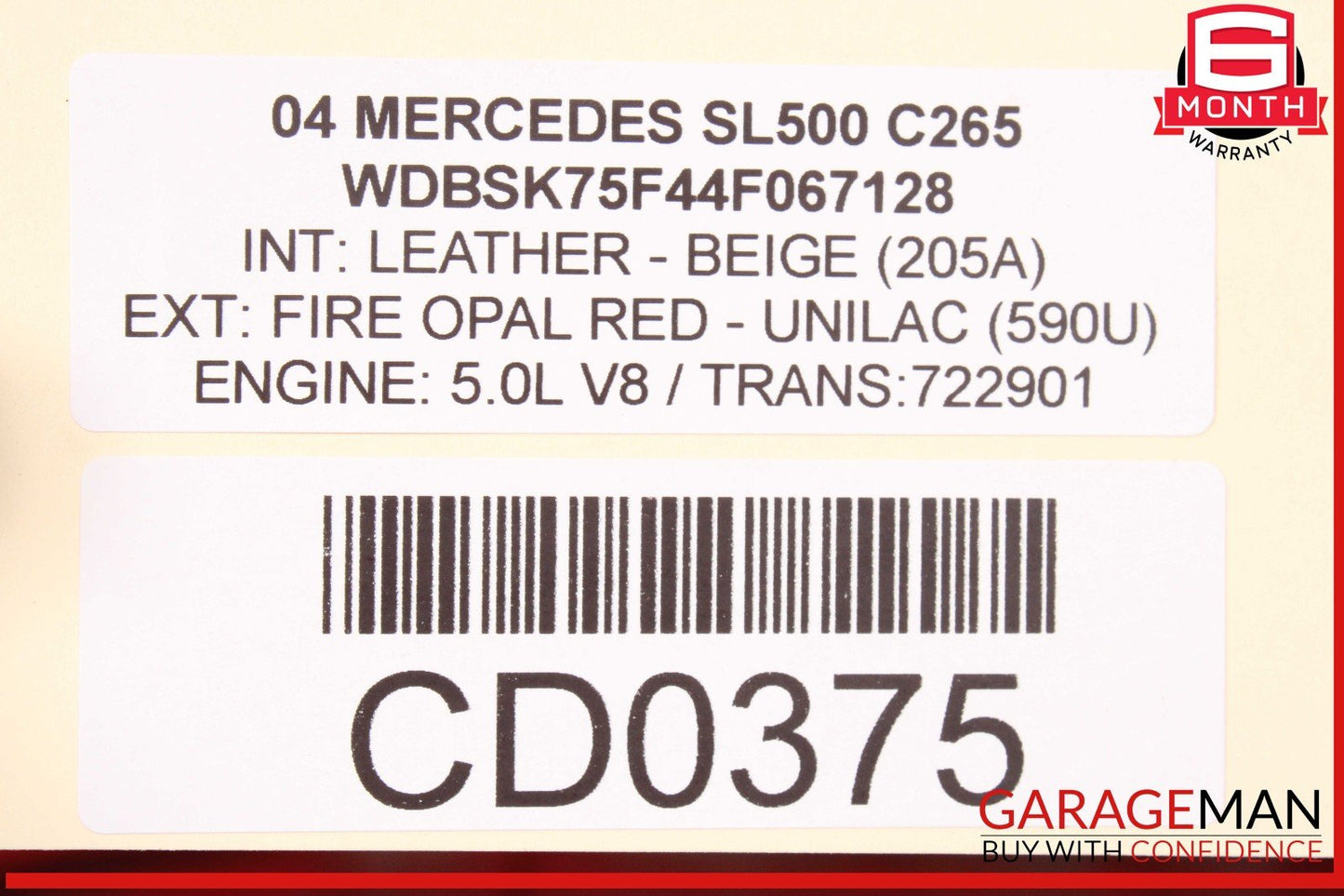 03-08 Mercedes R230 SL500 SL550 Hood Cover Panel Assembly OEM