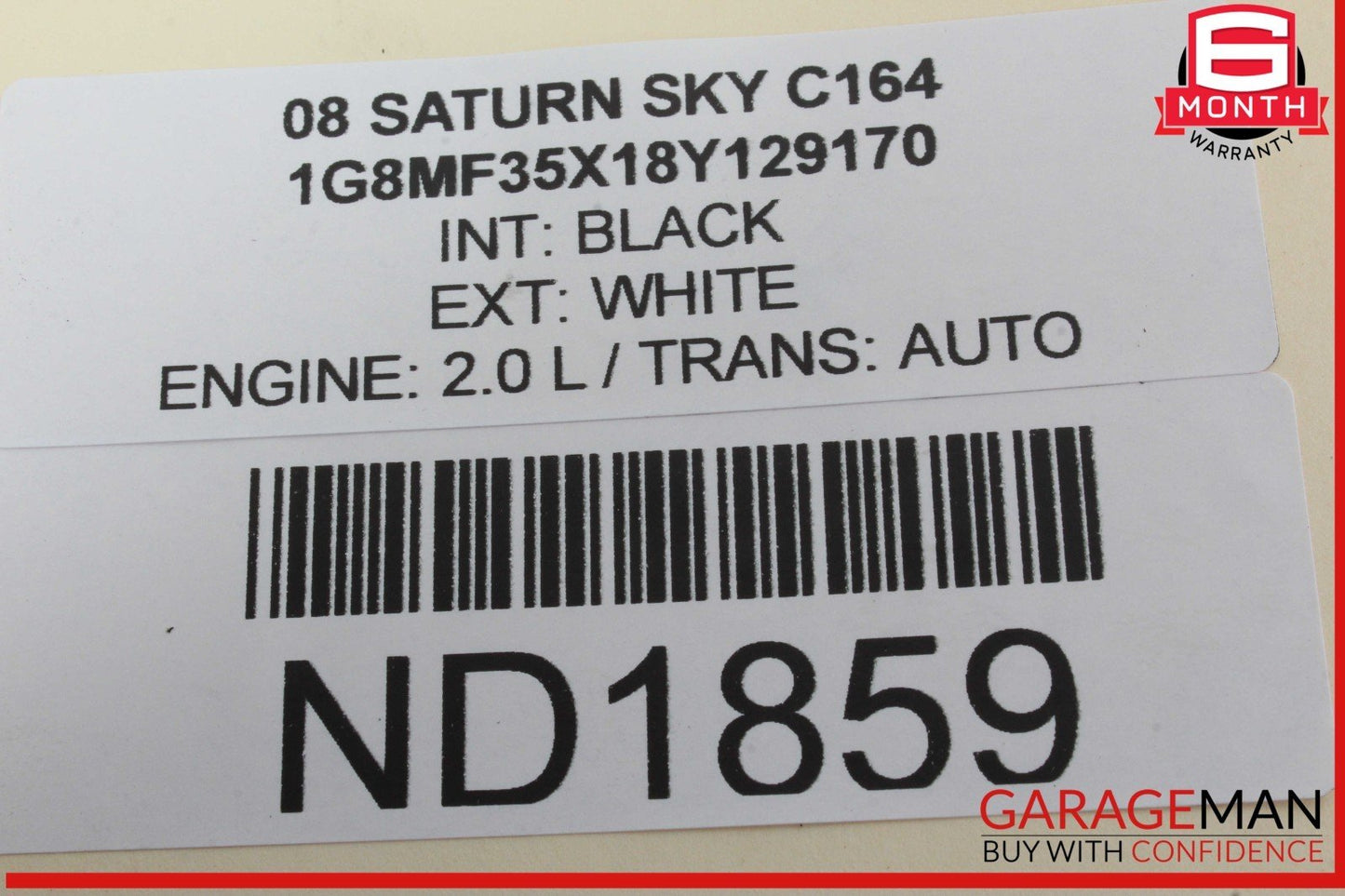 07-10 Saturn Sky Ignition Switch Lock Keys w/ Anti Theft Module Immobilizer OEM