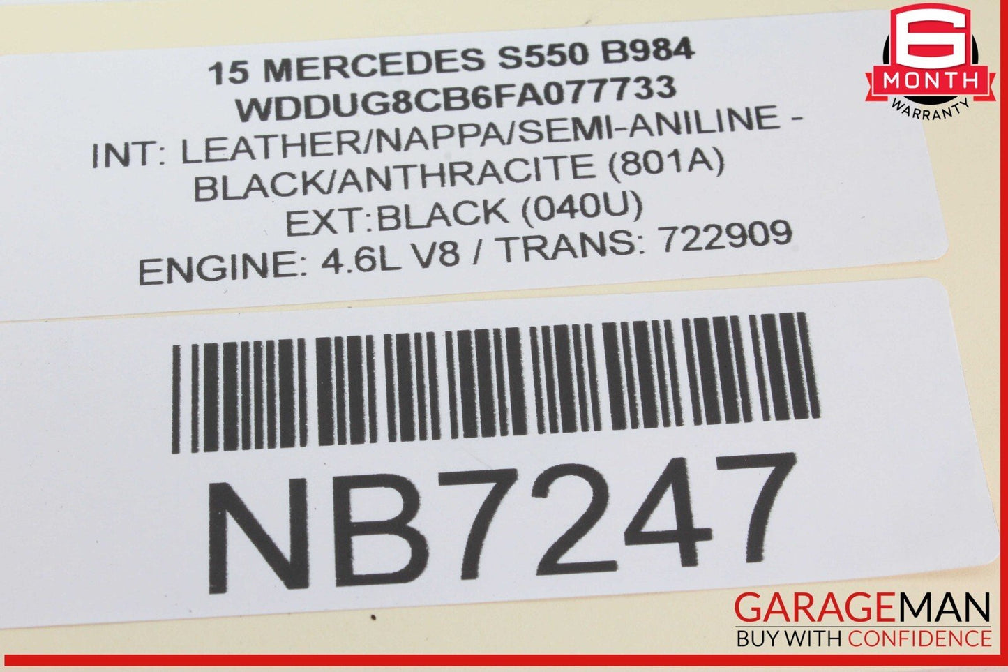 14-17 Mercedes W222 S550 S600 Front Left Driver Side Steering Wheel Black OEM