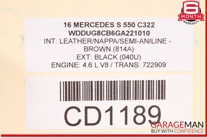 14-20 Mercedes W222 S550 S600 S63 AMG Front Left Driver Side Door Shell OEM