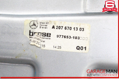 10-16 Mercedes W212 E400 Rear Left Door Window Regulator Frame w/o Motor OEM