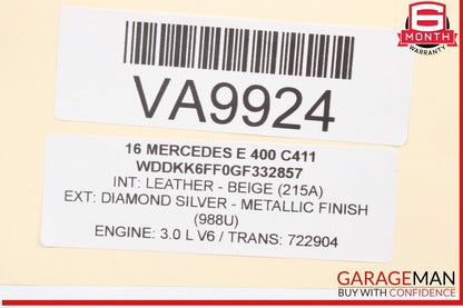 10-16 Mercedes W212 E400 E350 Front Windshield Window Linkage w/ Wiper Motor OEM