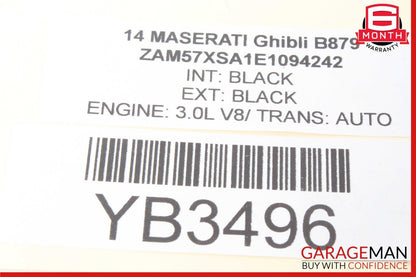 14-17 Maserati Ghibli Front Left Side Mirror Door Rear View Black OEM