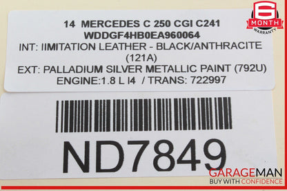 08-14 Mercedes W204 C250 CGI C280 Upper Radiator Core Support Bar Black OEM
