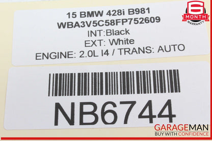 14-16 BMW 428i 435i Rear Power Distribution Fuse Box Relay Module 9337880 OEM