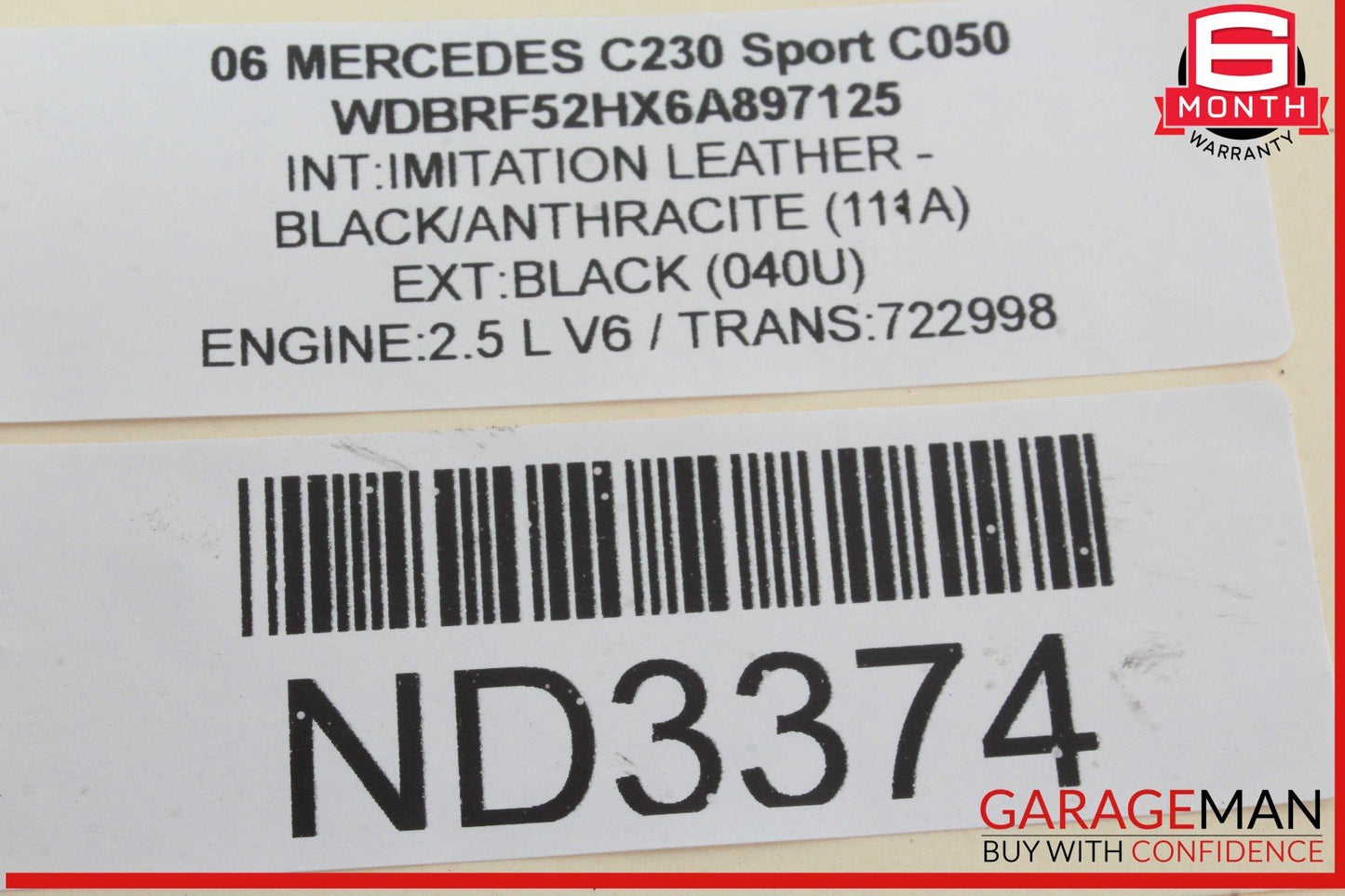 05-07 Mercedes W203 C230 Headlight Head Lamp Halogen Right Passenger OEM